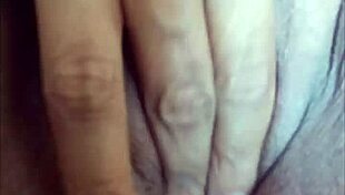 Beautiful lesbian caresses sexy pussy to orgasm.