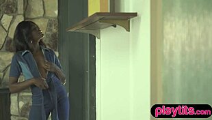 Petite Ebony Beauty Flaunts Naked Body And Bubble Butt