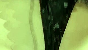 Curvy tall teen Elza Kom in sexy nylon uses dildo with braces and heels