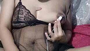 Indonesian girl masturbates to orgasm with dildo