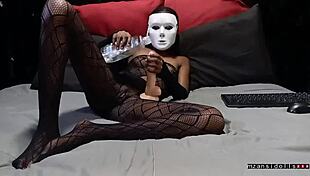 18-Year-Old Ebony Fucked in Fishnets