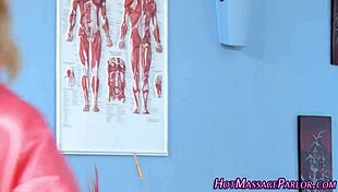 Spunky Mouthed Masseuse Sucking Big Cock With Handjob And Monster Cock!