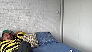 A large bbw woman has sex with a dwarf who has a big cock.