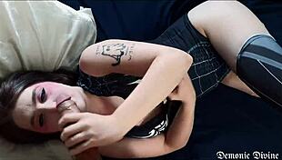 symbiote spidergirl gags on big dick 😈