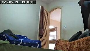 Hidden Camera Catches Maid Cleaning House Naked, Showing Her Huge Pussy and Big Ass