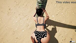 Curvy milf takes huge BBC on the beach intensely