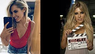 Mollie King in Jerking Off Contest Game