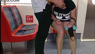 Young Woman Flashes on Public Transport