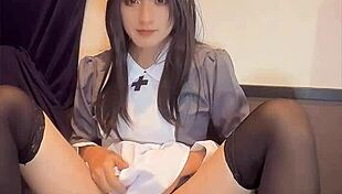 Beautiful Japanese Ladyboy Crossdresses And Masturbates Quietly