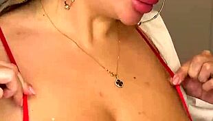 Milf with huge tits pouring milk, will you lick the milk off my boobs?