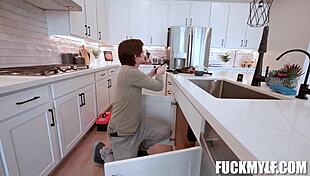 Handyman Cums On Danae Mari's Big Tits