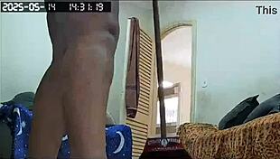 Hidden Camera Catches Maid Cleaning House Naked, Showing Her Huge Pussy and Big Ass