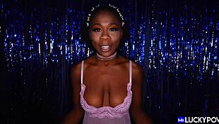 excited ebony girl fucks naturally