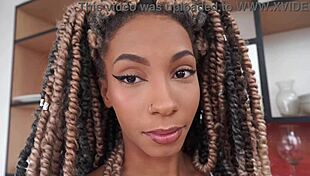 Wow, slim ebony teen Chocolatinha takes huge BBC in first anal scene!