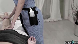 The Teen Gets Tricked Into A Fuck By The Masseuse And Her Husband