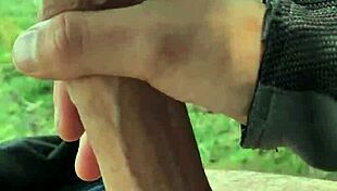 Flashing big cock outdoors