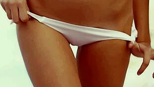 Petite teen Katrine Pirs strips naked, poses in outdoor pool!