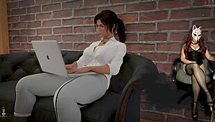 lara croft adventures ep 17 in black bikini cosplay with big tits outdoors 😍