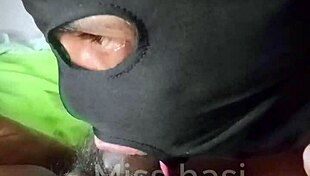 in this long session, she holds the cock in her mouth, deepthroating until he cums in her throat twice, with small tits bouncing