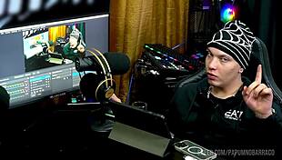 Ruan gets horny as bibi griffo grinds on his lap in podcast