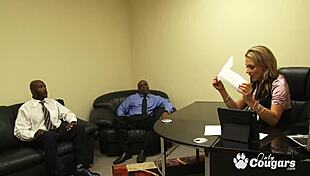 Horny Secretary Drains Black Dicks