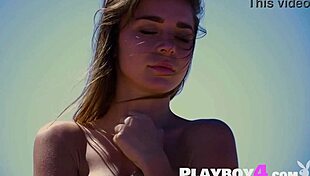 sexy milf lilii intriguingly poses outdoor, ripping clothes to show small tits naked