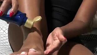 i was so horny i masturbated him with my feet in pov fetish