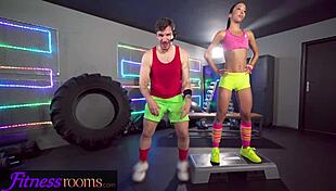 Lia Min Has Gym Threesome With Trainer.