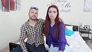 redheaded wife scyley jam gets her pussy filled with cum as cuckold husband watches on