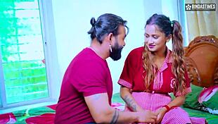 Desi cute schoolgirl's first time with body builder boyfriend