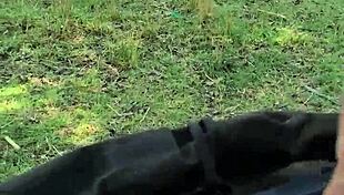 Flashing big cock outdoors