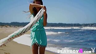 sexy milf lilii intriguingly poses outdoor, ripping clothes to show small tits naked