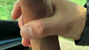 Flashing big cock outdoors