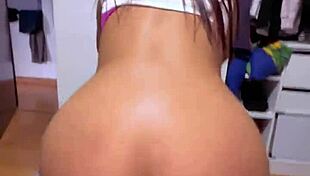 Colombian Stepsister with Big Ass Rides Hard Cowgirl Style Ending in Facial Cumshot