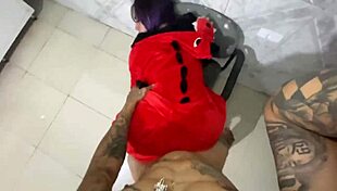 Latina Sucks Boyfriend And Gets Creampie