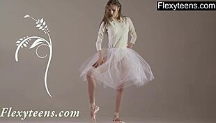 Blonde Gymnast Flexes Acrobatically