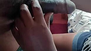 Hot Ebony Plays With Cock!