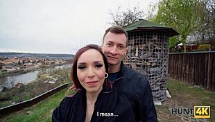 Hey this hunt4k video shows a cuckold watching hardcore pov sex