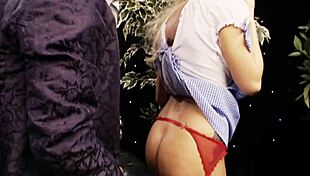 Feeling the monster cock penetrate her tight vagina while her dress stays on.