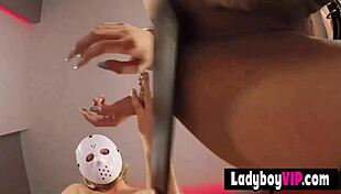 Nutty skinny thai ladyboy gets barebacked roughly!