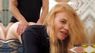 Russian Shopaholic Fucked by Debt Collector in Husband's Presence!