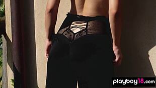 french diva poses naked outdoors