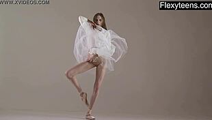 Blonde Gymnast Flexes Acrobatically