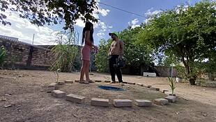 Taking Water To Farmhand Turns Into Outdoor Fuck With Monster Cock