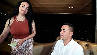 Jean paul fulfills horny milf's fantasy of eating big cock.