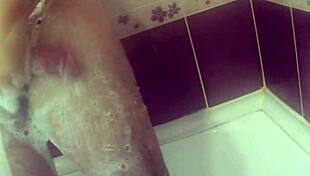 spying on step son in shower, mom sucks and jerks him off