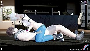 Asian couple rides hard in cowgirl fucking!