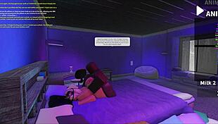 Roughly Fucking a Blonde Bimbo with Big Black Cock in Roblox Studio