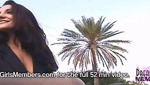 Topless Brunette Flashes Big Tits On Skyway Bridge