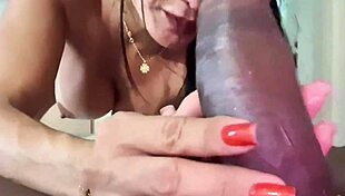 Milf Loves Oral with Hot Tongue on Monster Cock - Marvelous!